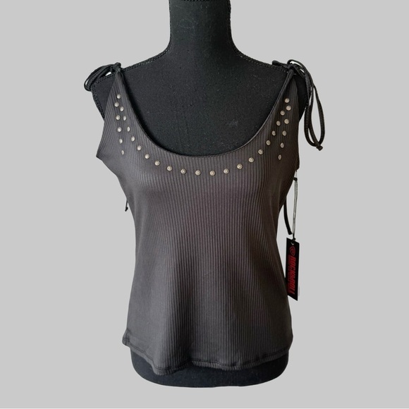 NWT Rock and Roll Cowgirl Ladies' Tie Tank With Studs - Picture 1 of 9